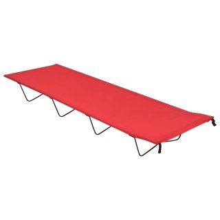 Łóżka polowe, 2 szt., 180x60x19 cm, tkanina i stal, czerwone Lumarko!