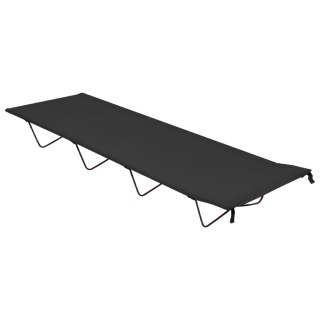 Łóżko polowe, 180x60x19 cm, tkanina Oxford i stal, czarne Lumarko!