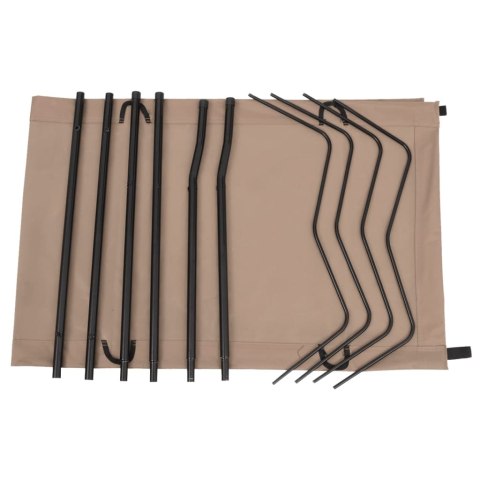 Łóżko polowe, 180x60x19 cm, tkanina Oxford i stal, kolor taupe Lumarko!