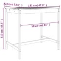 Stolik ogrodowy, biały, 121x82,5x110 cm, lite drewno sosnowe Lumarko!