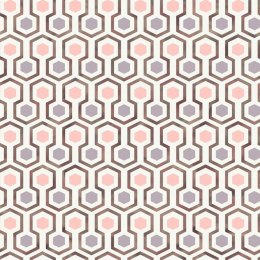 Tapeta Hexagon Pattern, różowo-fioletowa Lumarko