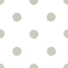 Tapeta w grochy, biało-zielona Lumarko