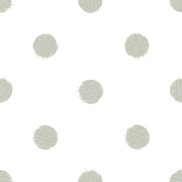 Tapeta w grochy, biało-zielona Lumarko