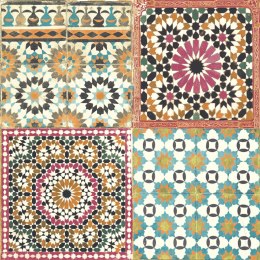 Tapeta z motywem marokańskich płytek, kolorowa Lumarko