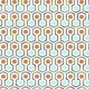 Tapeta Hexagon Pattern, zielono-pomarańczowa Lumarko