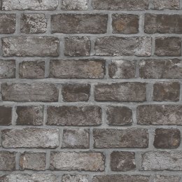 Tapeta Brick Wall, czarno-szara Lumarko
