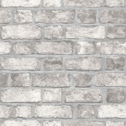Tapeta Brick Wall, szarość i złamana biel Lumarko