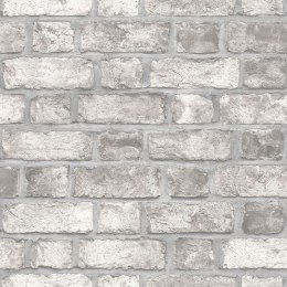 Tapeta Brick Wall, szarość i złamana biel Lumarko