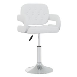 Obrotowe krzesła stołowe, 4 szt., białe, sztuczna skóra Lumarko