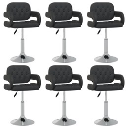 Obrotowe krzesła stołowe, 6 szt., czarne, sztuczna skóra Lumarko