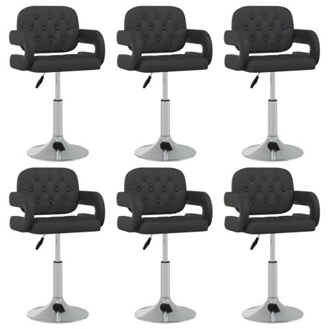 Obrotowe krzesła stołowe, 6 szt., czarne, sztuczna skóra Lumarko