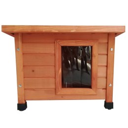 Ogrodowy domek dla kota, 57x45x43 cm, drewniany, brązowy Lumarko