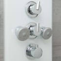 Szklany panel prysznicowy LANZAROTE z termostatem, biały Lumarko
