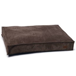 Poduszka dla psa, prążkowana, 100x70x15 cm, brązowa Lumarko