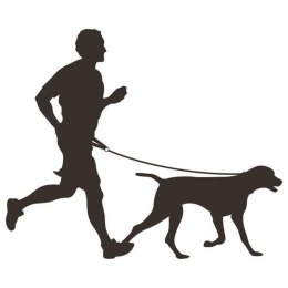 Pas do biegania z elastyczną smyczą dla psa Canicross, czarny Lumarko