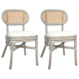 Krzesła stołowe, 2 szt., szare, lniane poduszki Lumarko