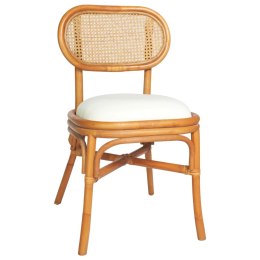 Krzesła stołowe, 4 szt., jasnobrązowe, lniane Lumarko