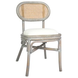 Krzesła stołowe, 4 szt., szare, lniane Lumarko