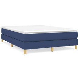 Łóżko kontynentalne z materacem, niebieskie, tkanina 140x200 cm Lumarko