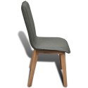 Krzesła do jadalni, 4 szt., jasnoszare, tkanina i lity dąb Lumarko