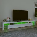 Szafka pod TV z oświetleniem LED, biała, 260x36,5x40 cm Lumarko