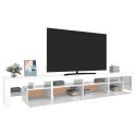 Szafka pod TV z oświetleniem LED, biała, 260x36,5x40 cm Lumarko