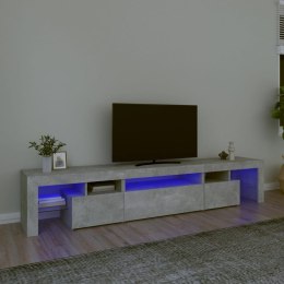 Szafka pod TV z oświetleniem LED, szarość betonu 215x36,5x40 cm Lumarko