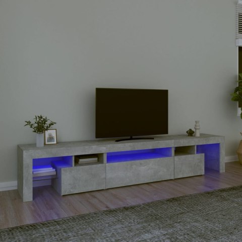 Szafka pod TV z oświetleniem LED, szarość betonu 215x36,5x40 cm Lumarko