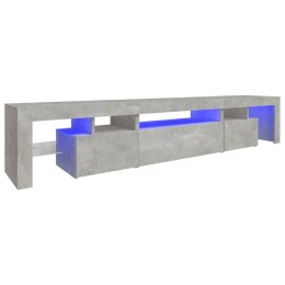 Szafka pod TV z oświetleniem LED, szarość betonu 215x36,5x40 cm Lumarko