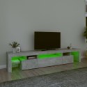 Szafka pod TV z oświetleniem LED, szarość betonu 215x36,5x40 cm Lumarko