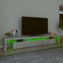 Szafka pod TV z oświetleniem LED, szarość betonu, 260x36,5x40cm Lumarko