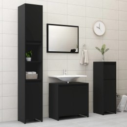 4-częściowy zestaw mebli łazienkowych, czarny, płyta wiórowa Lumarko