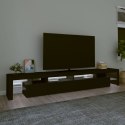 Szafka pod TV z oświetleniem LED, czarna, 260x36,5x40 cm Lumarko