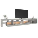 Szafka pod TV z oświetleniem LED, szarość betonu, 290x36,5x40cm Lumarko