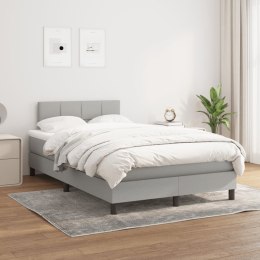 Łóżko kontynentalne z materacem, jasnoszare, tkanina 120x200 cm Lumarko