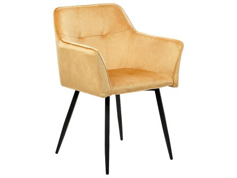 Zestaw 2 krzeseł do jadalni welurowy żółty JASMIN