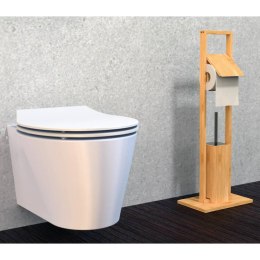Stojak toaletowy, miejsce na szczotkę i papier, bambus 30x21x82cm Lumarko!