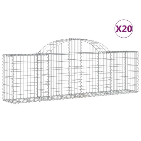 VidaXL Kosze gabionowe, 20 szt, 200x30x60/80 cm, galwanizowane żelazo Lumarko!