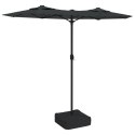 Parasol ogrodowy podwójny z LED, antracytowy, 316x240 cm Lumarko!