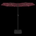 VidaXL Parasol ogrodowy podwójny z LED, bordowy, 316x240 cm Lumarko!