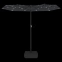 Parasol ogrodowy podwójny z LED, czarny, 316x240 cm Lumarko!