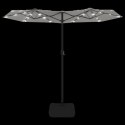 Parasol ogrodowy podwójny z LED, piaskowa biel, 316x240 cm Lumarko!