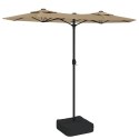 Parasol ogrodowy podwójny z LED, taupe, 316x240 cm Lumarko!