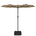 VidaXL Parasol ogrodowy podwójny z LED, taupe, 316x240 cm Lumarko!