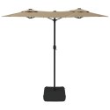 Parasol ogrodowy podwójny z LED, taupe, 316x240 cm Lumarko!