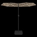 Parasol ogrodowy podwójny z LED, taupe, 316x240 cm Lumarko!