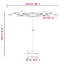 VidaXL Parasol ogrodowy podwójny z LED, taupe, 316x240 cm Lumarko!