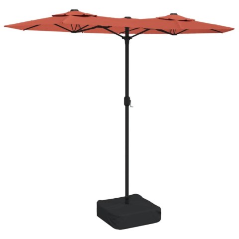 VidaXL Parasol ogrodowy podwójny z LED, terakota, 316x240 cm Lumarko!