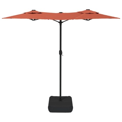 VidaXL Parasol ogrodowy podwójny z LED, terakota, 316x240 cm Lumarko!