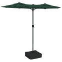 Parasol ogrodowy podwójny z LED, zielony, 316x240 cm Lumarko!